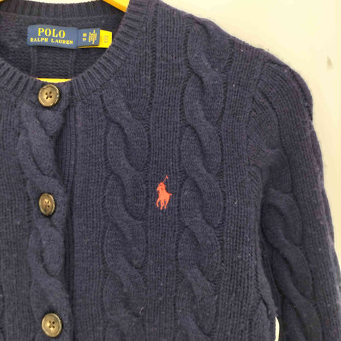 ポロラルフローレン POLO RALPH LAUREN 現行タグ ポニー刺繍 ウールカシミヤ ケーブルニットカーディガン レディース import:XS