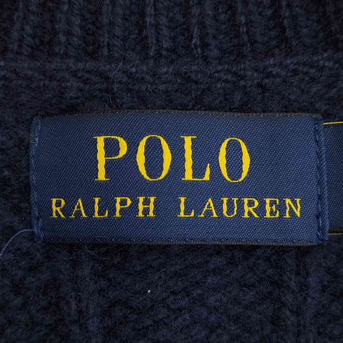 ポロラルフローレン POLO RALPH LAUREN 現行タグ ポニー刺繍 ウールカシミヤ ケーブルニットカーディガン レディース import:XS