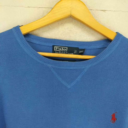 ポロバイラルフローレン Polo by RALPH LAUREN 90s Vガゼット ポニー刺繍クルーネックニット メンズ XXL