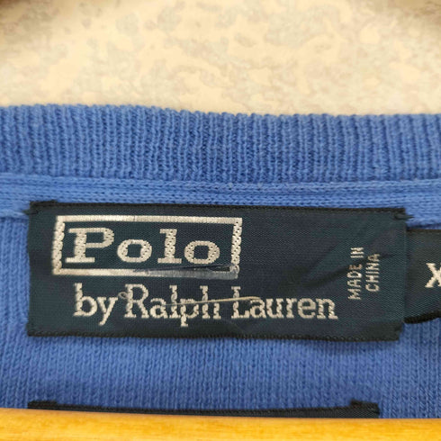 ポロバイラルフローレン Polo by RALPH LAUREN 90s Vガゼット ポニー刺繍クルーネックニット メンズ XXL