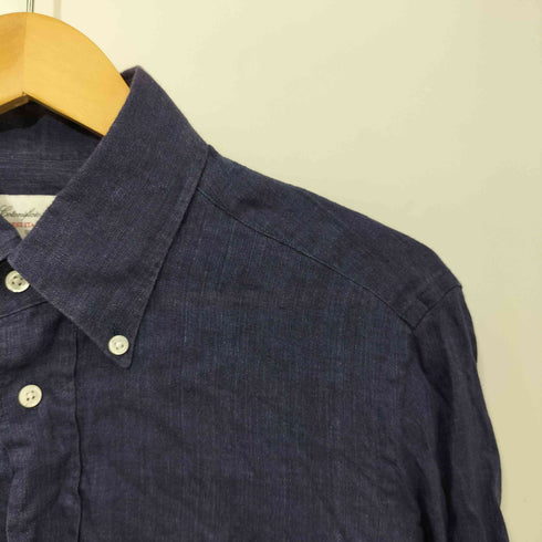 フェアファクス FAIRFAX リネン100 ボタンダウン シャツ メンズ import:M