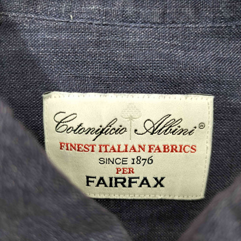 フェアファクス FAIRFAX リネン100 ボタンダウン シャツ メンズ import:M