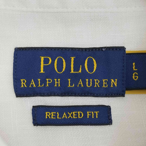 ポロラルフローレン POLO RALPH LAUREN 現行タグ RELAXED FIT ポニー刺繍 リネン 長袖シャツ メンズ import:L
