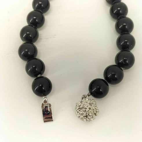 シルバー刻印 オニキスネックレス レディース