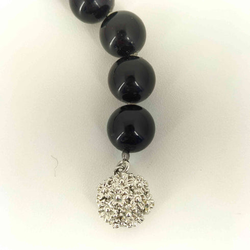 シルバー刻印 オニキスネックレス レディース