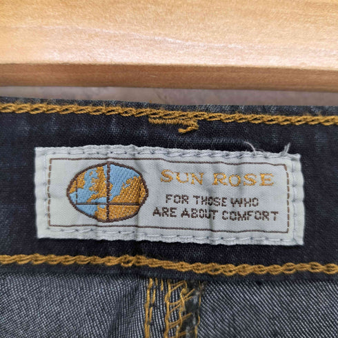 ウォッシュ加工フラワー刺繍フレアデニムパンツ Y2K レディース 40