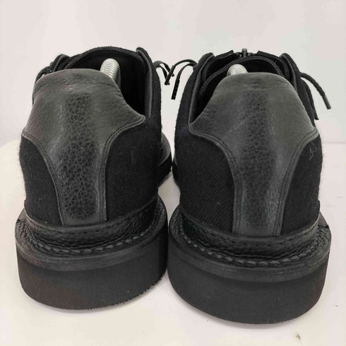 ハンドメイド vibramソール フロントジッパー 切替 レザー シューズ メンズ JPN:27