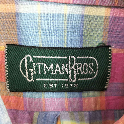 ギットマンブラザーズ GITMAN BROS. マドラスチェック インディアンコットンシャツ メンズ
