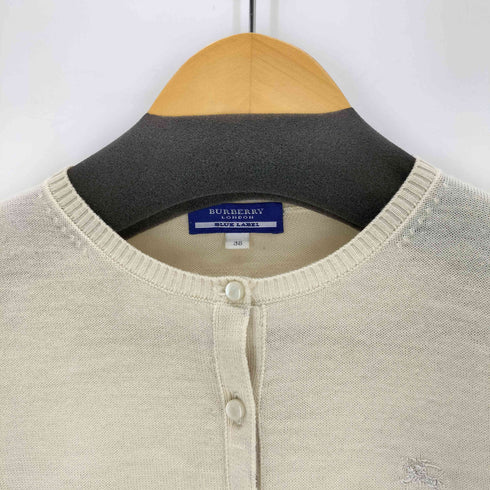 バーバリーブルーレーベル BURBERRY BLUE LABEL 刺繍 ウールカーディガン レディース 38