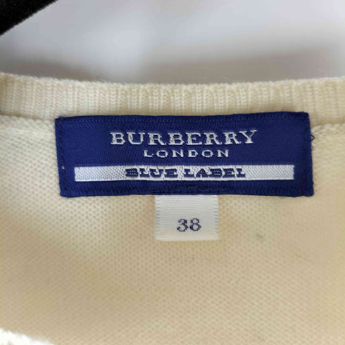 バーバリーブルーレーベル BURBERRY BLUE LABEL 刺繍 ウールカーディガン レディース 38