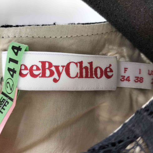シーバイクロエ SEE BY CHLOE カットワーク ノースリーブワンピース レディース 34