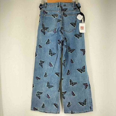 エイチアンドエム H&M 総柄ワイドデニムパンツ レディース 38