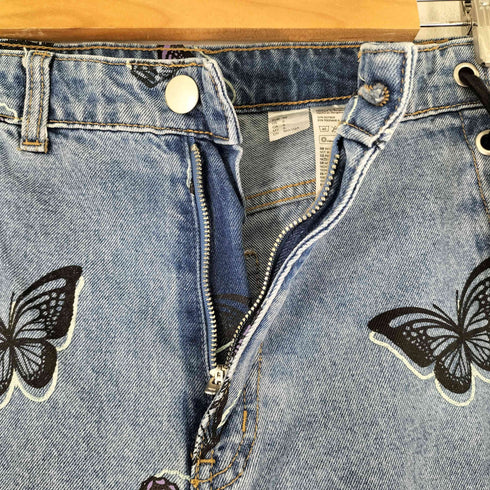 エイチアンドエム H&M 総柄ワイドデニムパンツ レディース 38