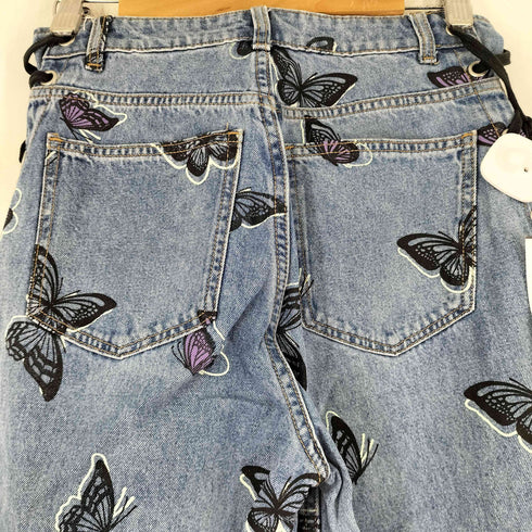 エイチアンドエム H&M 総柄ワイドデニムパンツ レディース 38