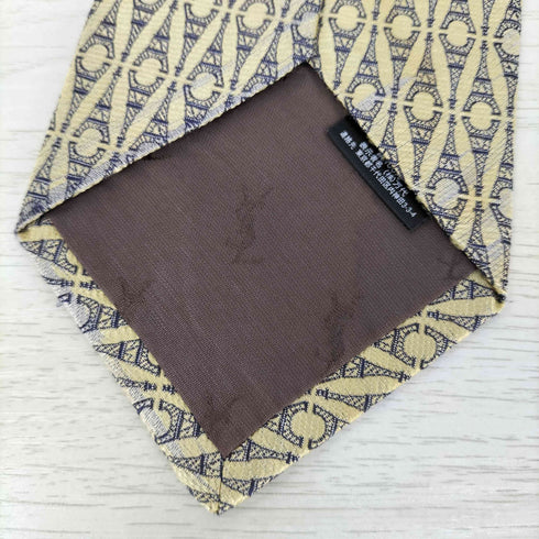 イヴサンローラン Yves Saint Laurent 総柄 シルク ネクタイ メンズ