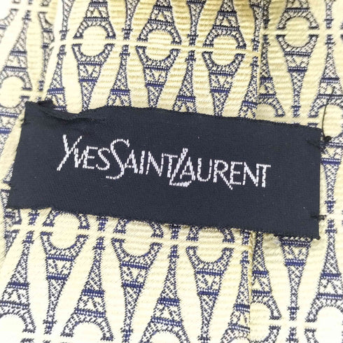 イヴサンローラン Yves Saint Laurent 総柄 シルク ネクタイ メンズ