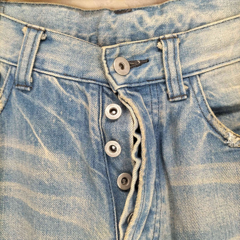 ON O FF by TTAGGG ボタンフライダメージデニムパンツ import メンズ L