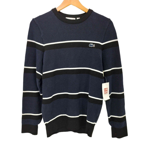 ラコステ LACOSTE フランス製 ワンポイント L/S ボーダーニット メンズ import:XS