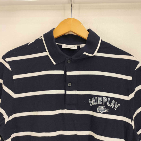ラコステ LACOSTE REGULAR FIT ボーダー ポロシャツ メンズ import:M