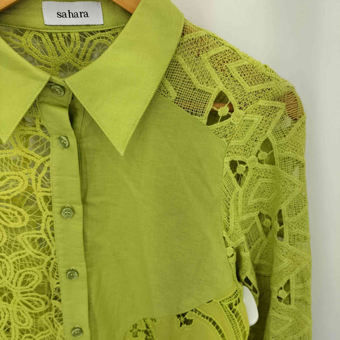 サハラ sahara MARTE Lace Patchwork Shirt レースパッチワークシャツ レディース FREE
