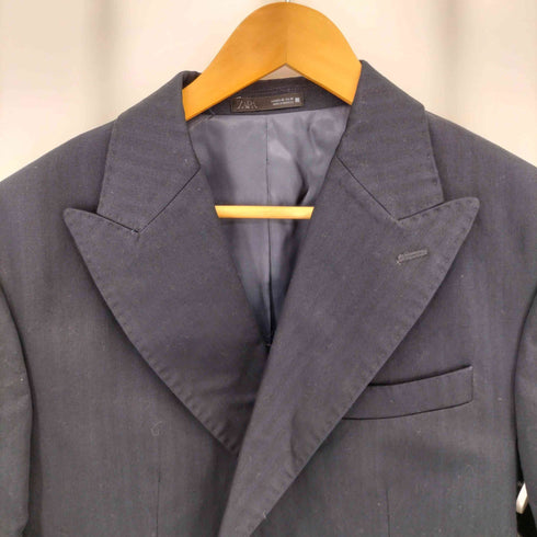 ザラ ZARA HERRINGBONE SUIT BLAZER ヘリンボーン ダブルブレスト テーラードジャケット メンズ 46