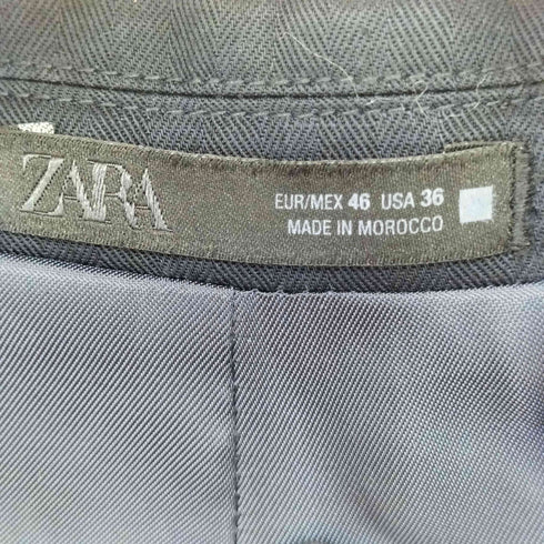 ザラ ZARA HERRINGBONE SUIT BLAZER ヘリンボーン ダブルブレスト テーラードジャケット メンズ 46