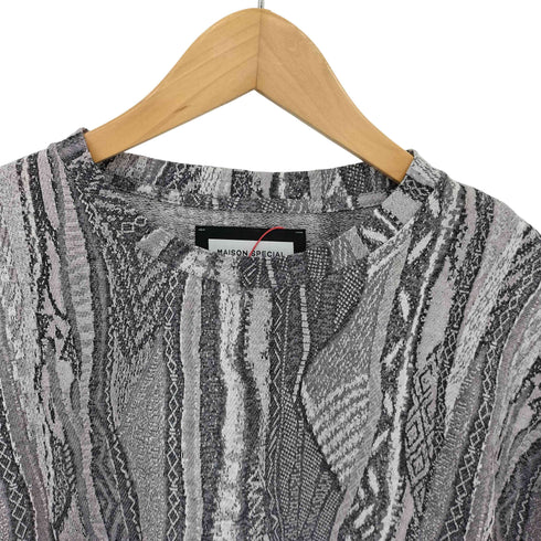 メゾンスペシャル MAISON SPECIAL 3D Jacquard Prime-Over Crew Neck Knit T-shirt 3Dジャガードプライムオーバーク Tシャツ メンズ JPN:1