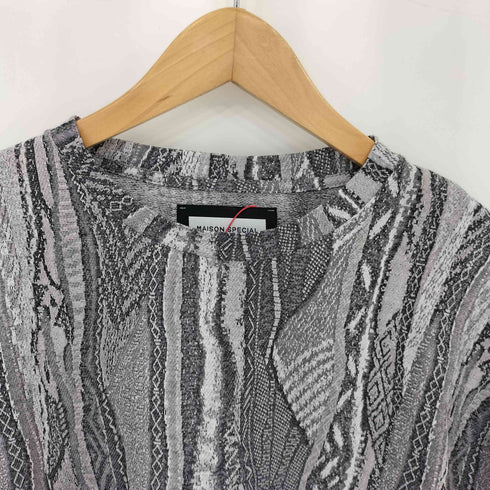 メゾンスペシャル MAISON SPECIAL 3D Jacquard Prime-Over Crew Neck Knit T-shirt 3Dジャガードプライムオーバーク Tシャツ メンズ JPN:1