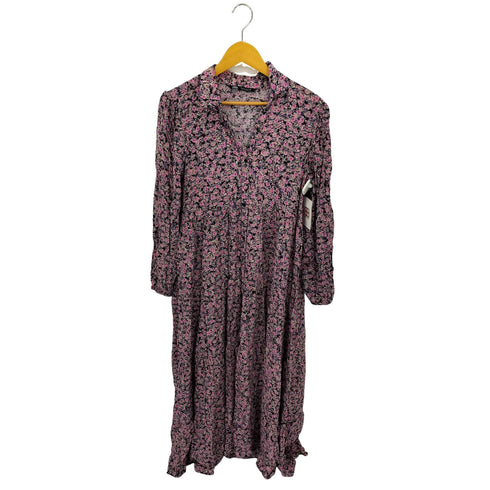 ザラ ZARA FLORAL PRINT DRESS 花柄 マキシシャツワンピース レディース import:L