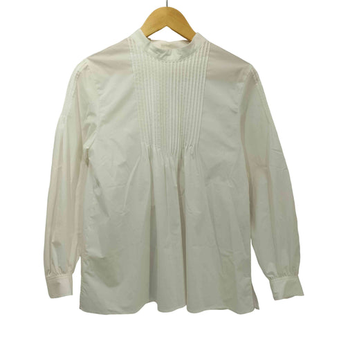 ユナイテッドアローズグリーンレーベルリラクシング UNITED ARROWS green label relaxing タフタプリーツ ハイネックブラウス レディース