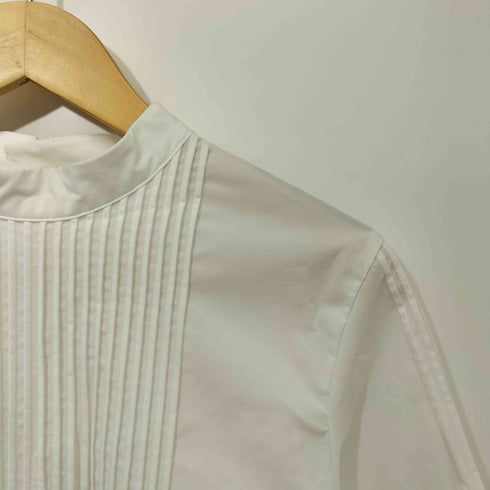 ユナイテッドアローズグリーンレーベルリラクシング UNITED ARROWS green label relaxing タフタプリーツ ハイネックブラウス レディース