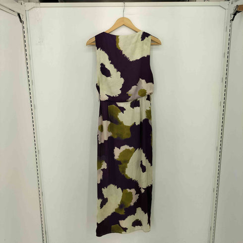 ザラ ZARA プリントサテン ミディワンピース レディース import:M