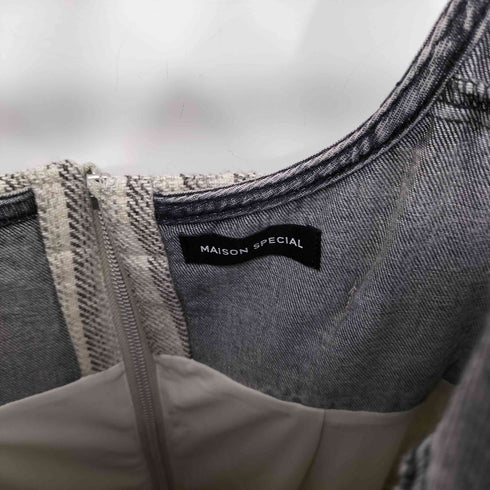 メゾンスペシャル MAISON SPECIAL Denim Tweed Combination Maxidresses デニムツイードコンビワンピース レディース