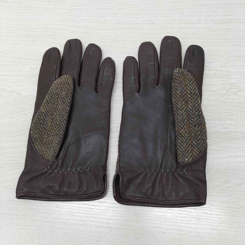 ハリスツイード Harris Tweed 異素材切替 レザーグローブ メンズ