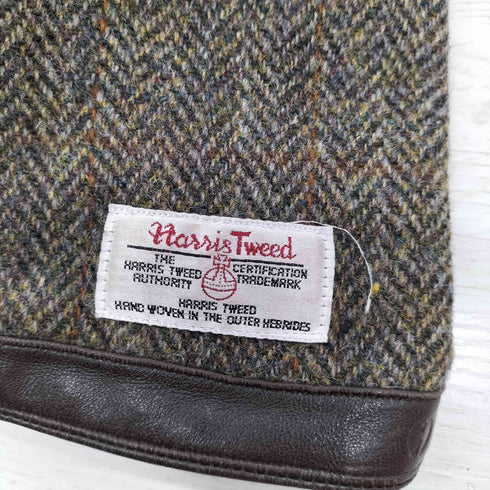 ハリスツイード Harris Tweed 異素材切替 レザーグローブ メンズ