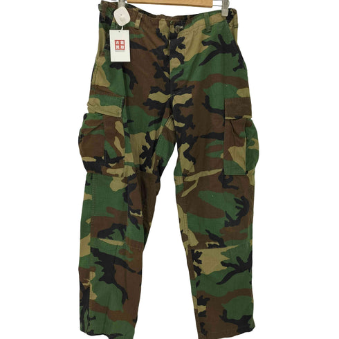 ユーエスアーミー U.S. ARMY USA製 ATLANCO RIP STOP COTTON ウッドランドカモ 迷彩柄 M-65 BDU コンバット フィールド カーゴ パンツ メンズ MEDIUM REGULAR