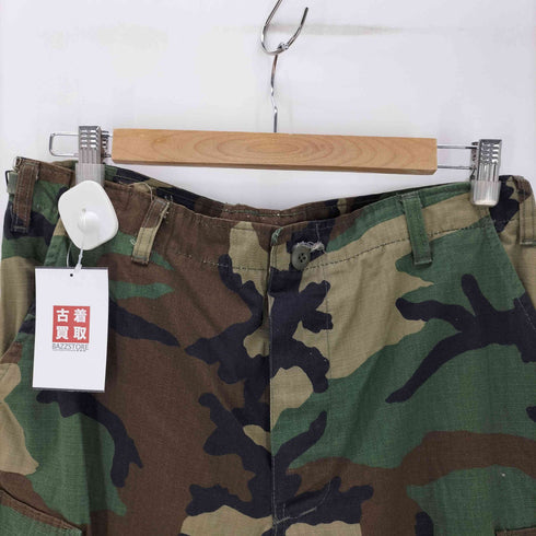 ユーエスアーミー U.S. ARMY USA製 ATLANCO RIP STOP COTTON ウッドランドカモ 迷彩柄 M-65 BDU コンバット フィールド カーゴ パンツ メンズ MEDIUM REGULAR