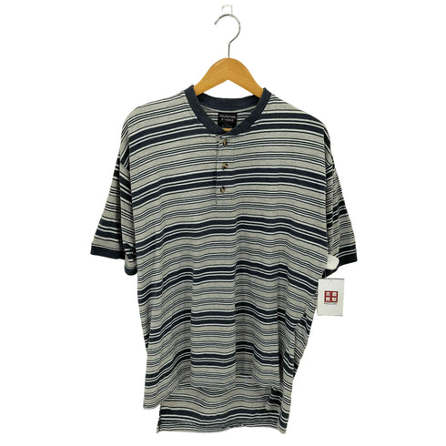 ラウンドツリーアンドヨーク roundtree&yorke 90s S/S ヘンリーネック ボーダー 半袖Tシャツ メンズ import:L