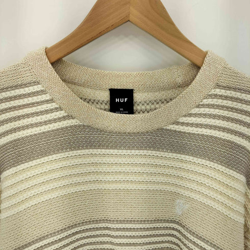 ハフ HUF 1984 STRIPE SWEATER ロゴ刺繍 ボーダー クルーネックセーター メンズ JPN:XL