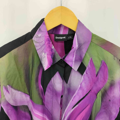 デシグアル Desigual オーキッドプリントオーバーサイズシャツ レディース import:XL