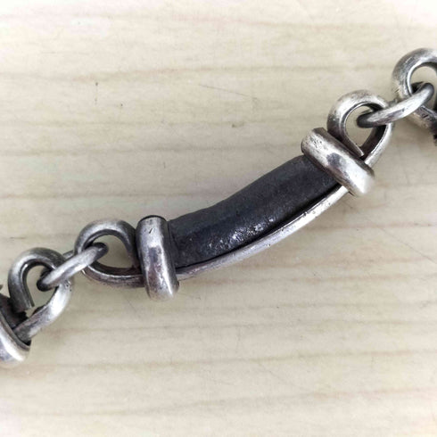 メキシカンシルバー Mexican Silver MEXICO 925 刻印 レザー コンビ シルバー ブレスレット メンズ