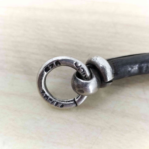 メキシカンシルバー Mexican Silver MEXICO 925 刻印 レザー コンビ シルバー ブレスレット メンズ