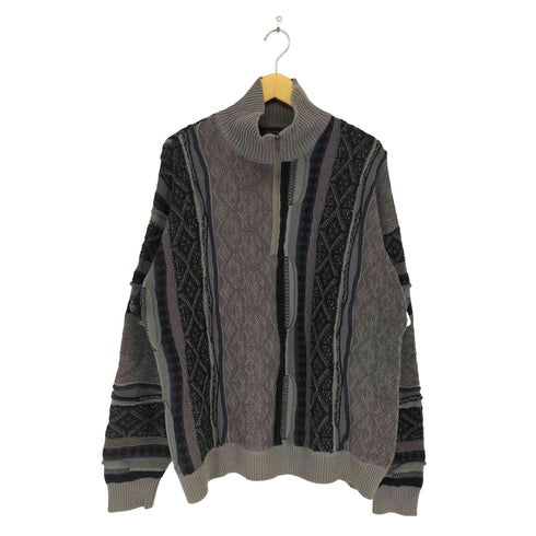 レイジブルー RAGEBLUE ハーフジップ3Dニット メンズ M