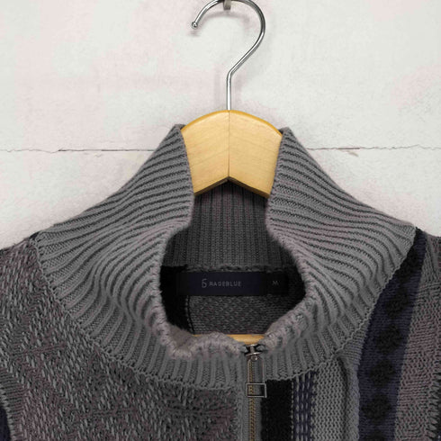 レイジブルー RAGEBLUE ハーフジップ3Dニット メンズ M