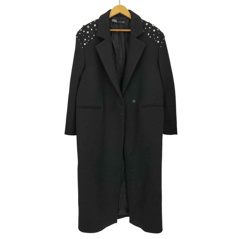 ザラ ZARA スタッズウールブレンドコート レディース import:S