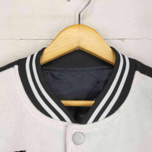 フェイクレザーレーシングスタジャン メンズ