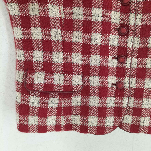カシミヤ&アンゴラ混 チェック柄5Bテーラードジャケット レディース 11