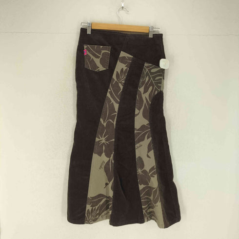 ボタニカル柄コーデュロイフレアスカート Y2K レディース M