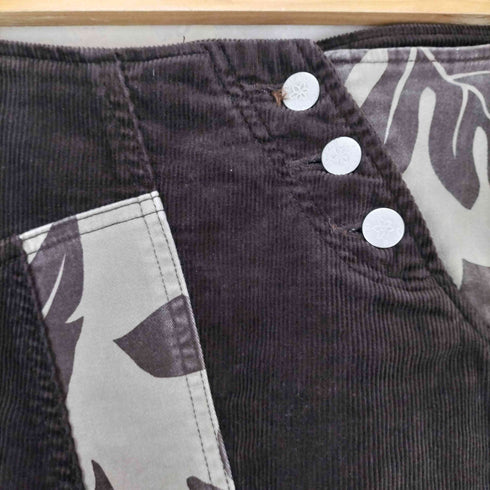 ボタニカル柄コーデュロイフレアスカート Y2K レディース M