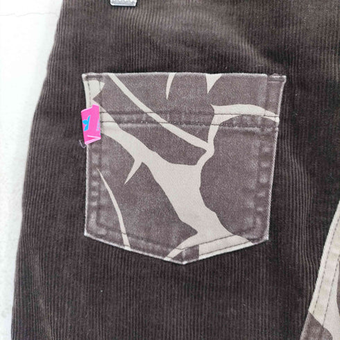 ボタニカル柄コーデュロイフレアスカート Y2K レディース M